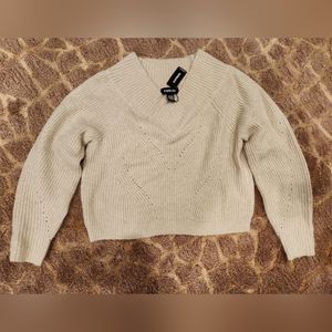 Gold knit cropped sweater